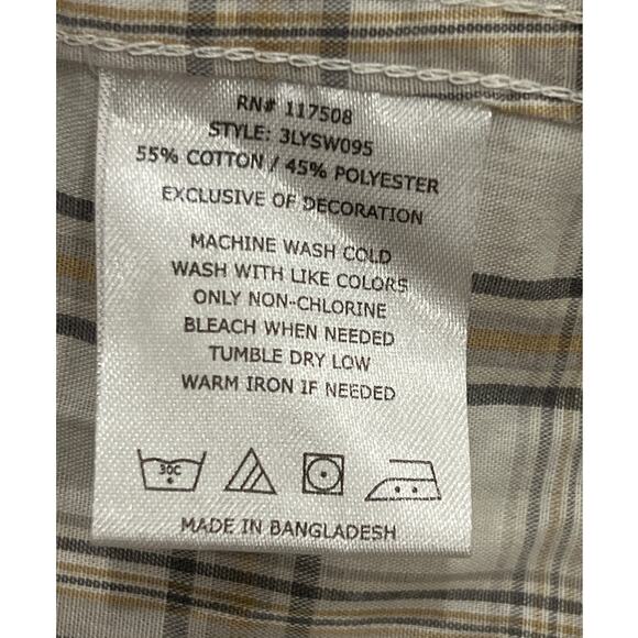 Levi Strauss & Co Two Horse Brand Western Pearl Snap Plaid Shirt Men’s L Cowboy - Picture 13 of 14